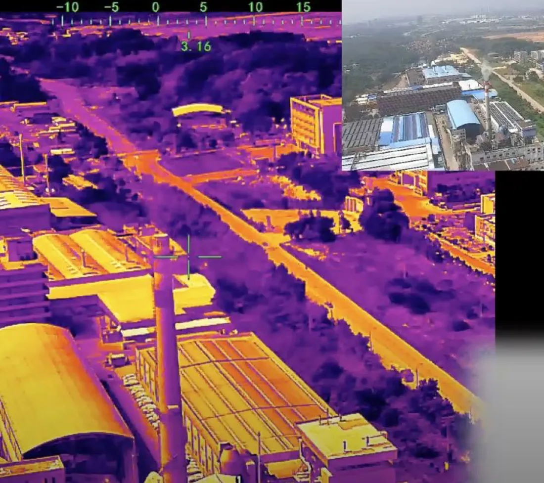 Aerial survey of a working site